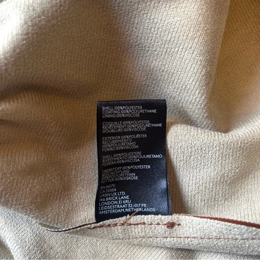 Anthropologie Women’s The Somerset Mini Dress Size 1X Faux Leather Cognac Brown - Picture 9 of 12